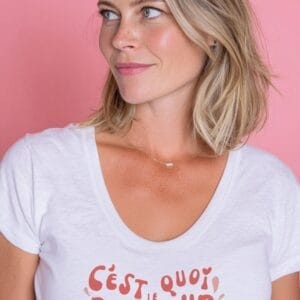 T-shirt Col Rond - C'est quoi le bonheur pour vous ?